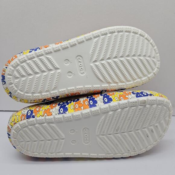 Crocs Marimekko Classic Sandal Slides Floral 70s Hippie W7 M5 Worn 1x - Picture 7 of 7
